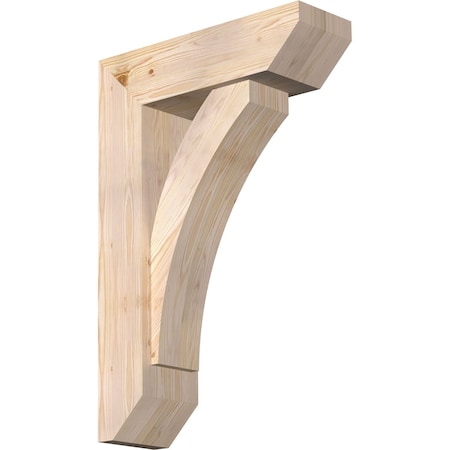 Ekena Millwork Thorton Slat Smooth Bracket w/ Offset Brace, Douglas Fir, 7 1/2"W x 24"D x 36"H BKT0806X24X36THR06SDF